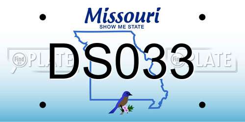 DS033 Missouri License Plate