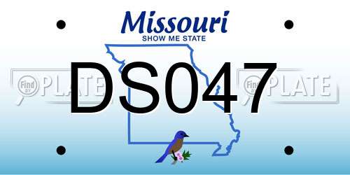 DS047 Missouri License Plate