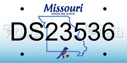 DS23536 Missouri License Plate