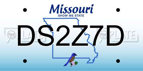DS2Z7D Missouri License Plate