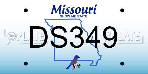 DS349 Missouri License Plate