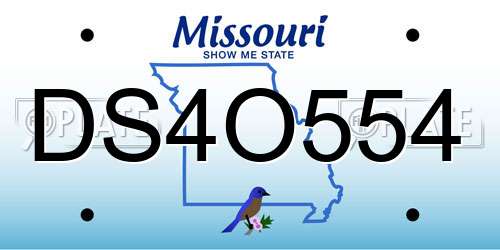 DS4O554 Missouri License Plate