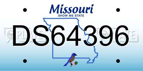 DS64396 Missouri License Plate