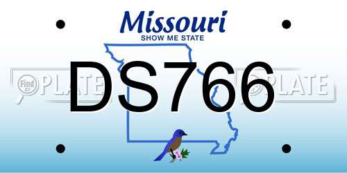 DS766 Missouri License Plate