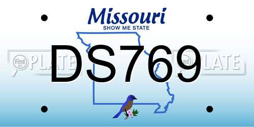 DS769 Missouri License Plate
