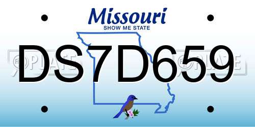 DS7D659 Missouri License Plate