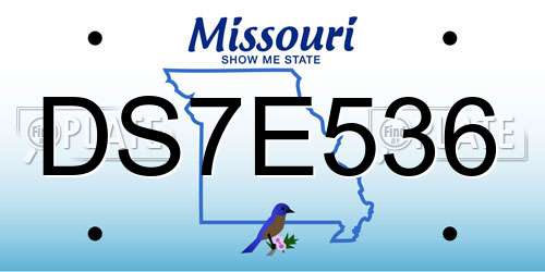 DS7E536 Missouri License Plate