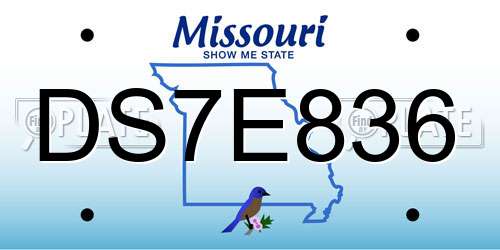 DS7E836 Missouri License Plate