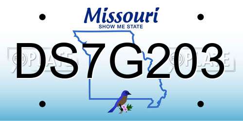 DS7G203 Missouri License Plate