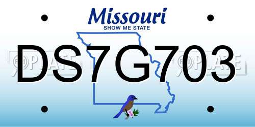 DS7G703 Missouri License Plate