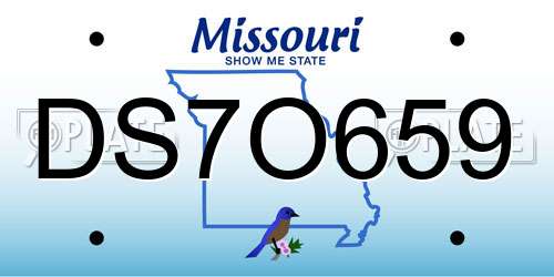 DS7O659 Missouri License Plate