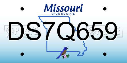 DS7Q659 Missouri License Plate
