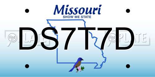 DS7T7D Missouri License Plate