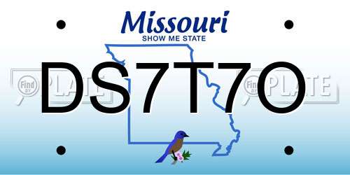 DS7T7O Missouri License Plate