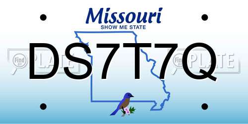 DS7T7Q Missouri License Plate