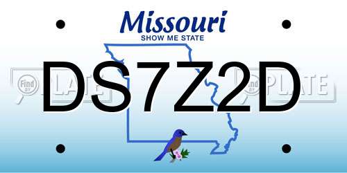 DS7Z2D Missouri License Plate