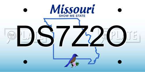 DS7Z2O Missouri License Plate