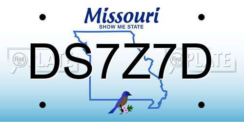 DS7Z7D Missouri License Plate