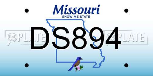 DS894 Missouri License Plate