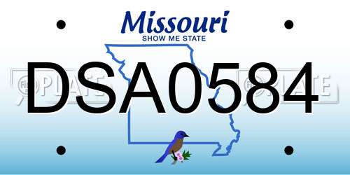 DSA0584 Missouri License Plate