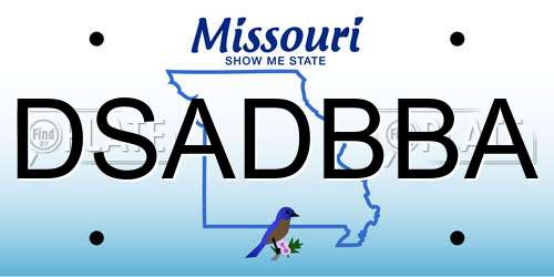 DSADBBA Missouri License Plate