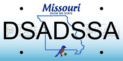 DSADSSA Missouri License Plate
