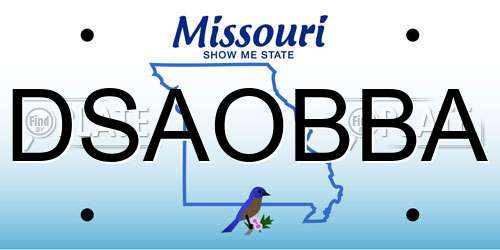 DSAOBBA Missouri License Plate