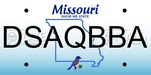 DSAQBBA Missouri License Plate