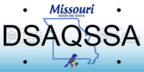 DSAQSSA Missouri License Plate