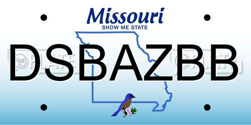 DSBAZBB Missouri License Plate
