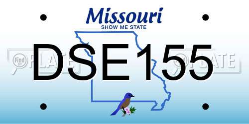 DSE155 Missouri License Plate