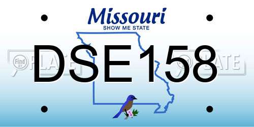 DSE158 Missouri License Plate