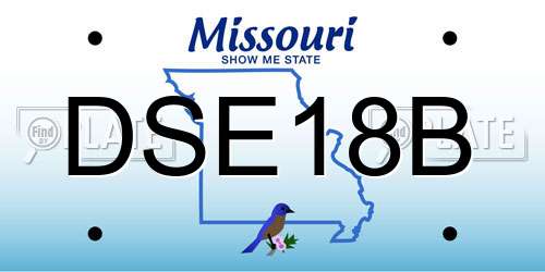 DSE18B Missouri License Plate
