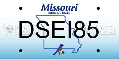 DSEI85 Missouri License Plate