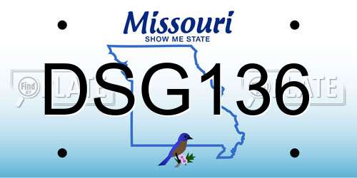 DSG136 Missouri License Plate