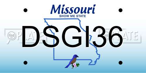 DSGI36 Missouri License Plate