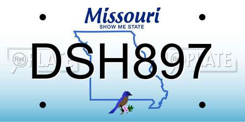 DSH897 Missouri License Plate
