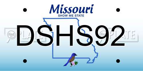 DSHS92 Missouri License Plate