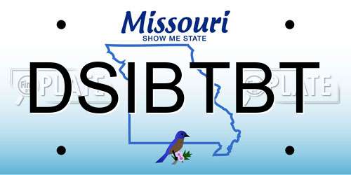 DSIBTBT Missouri License Plate