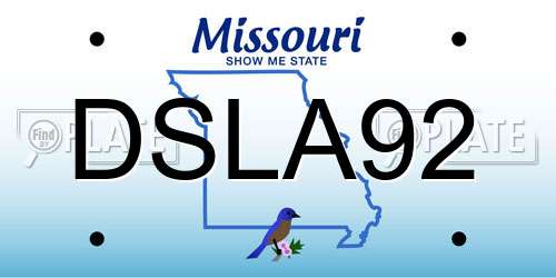 DSLA92 Missouri License Plate