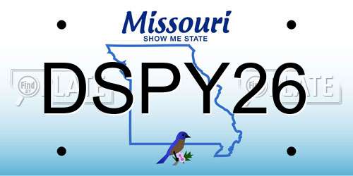 DSPY26 Missouri License Plate