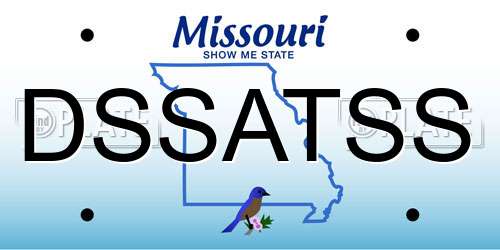 DSSATSS Missouri License Plate
