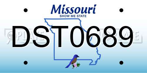 DST0689 Missouri License Plate
