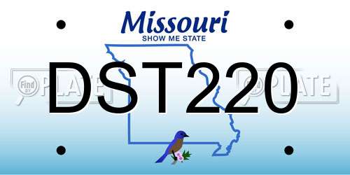 DST220 Missouri License Plate