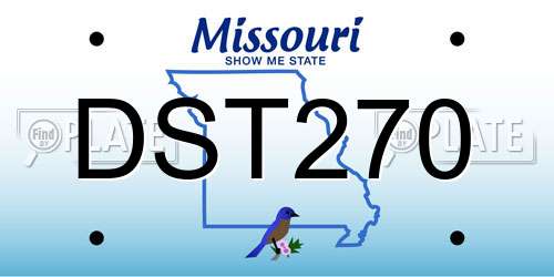 DST270 Missouri License Plate