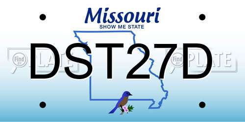 DST27D Missouri License Plate