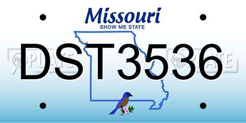 DST3536 Missouri License Plate