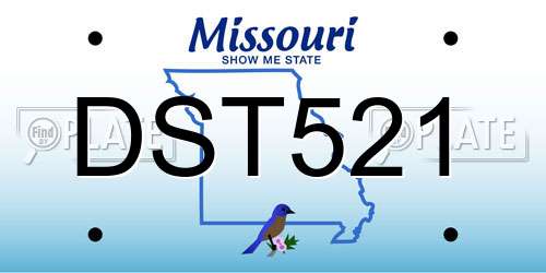 DST521 Missouri License Plate