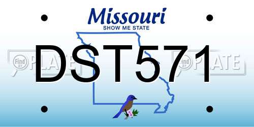 DST571 Missouri License Plate