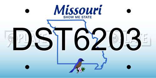 DST6203 Missouri License Plate